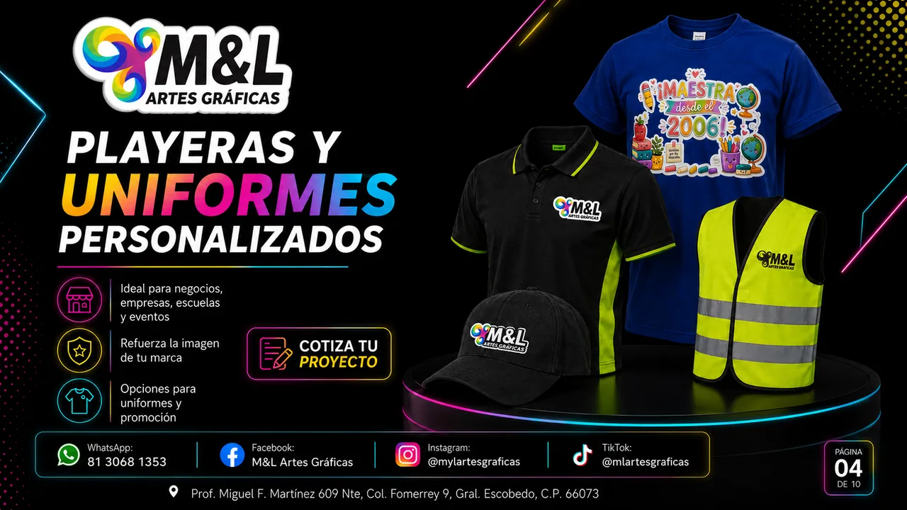 Playeras y uniformes personalizados